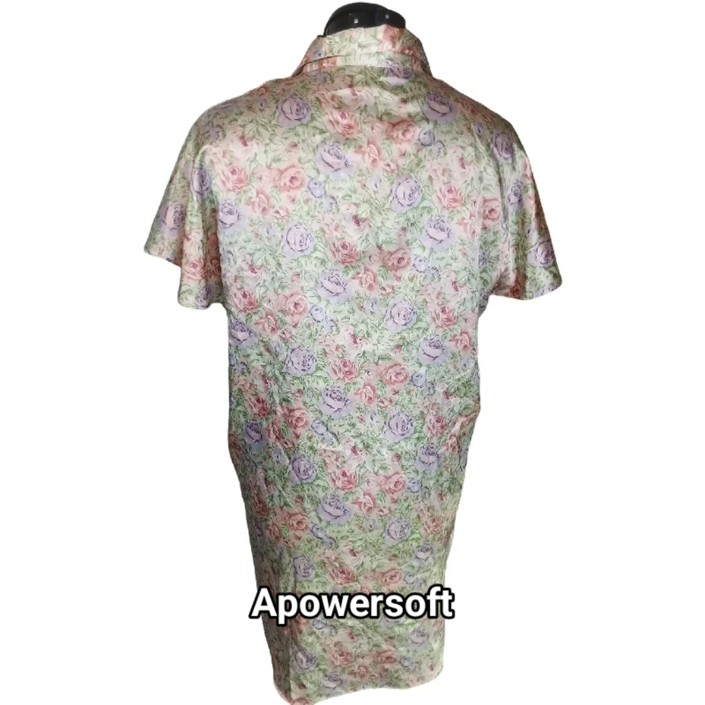 Vintage Floral Satin Sleep Shirt